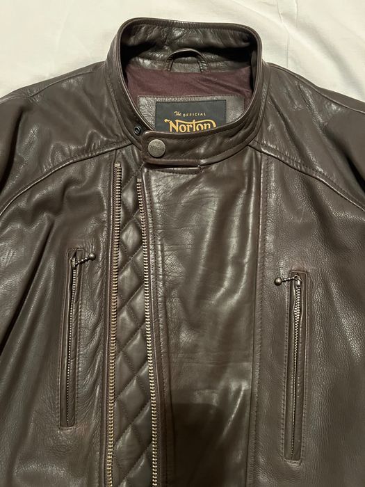 Чисто ново, кожено яке NORTON, естествена кожа, внос от Англия