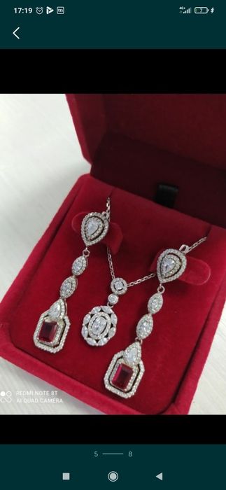 Серьги и подвеска серебро 925 новые