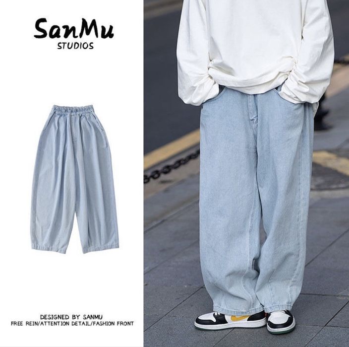 Карго джинсы светлые