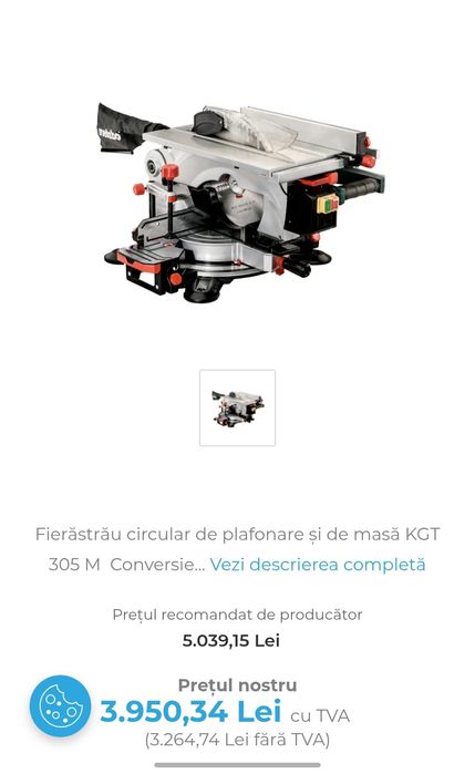 Metabo KGT 305 M – Fierastrau  circular de Masă 305mm | SIGILAT