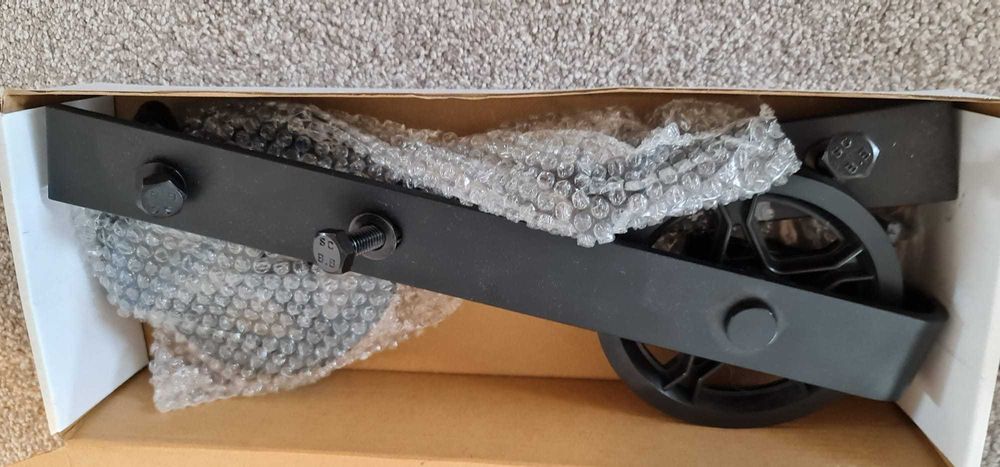 Foaie usa lemn alba sistem glisare usa hambar - barn door