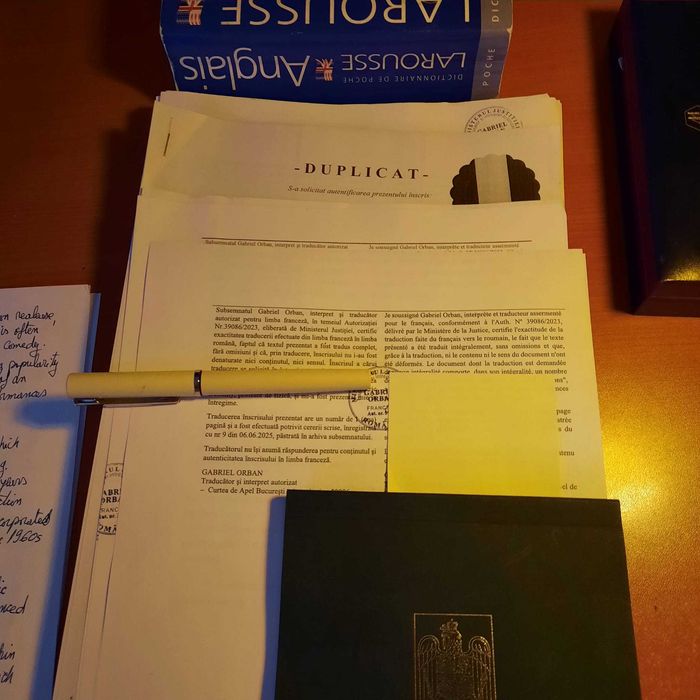 Traduceri autorizate și interpretariat  limba Franceză (RO-FR / FR-RO)