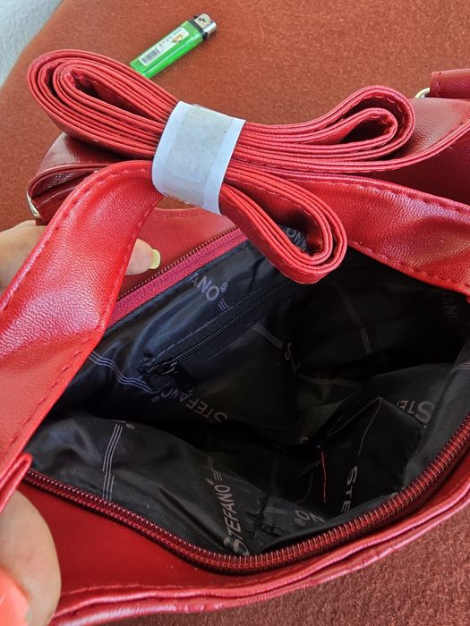 Женская сумка из натуральной кожи Stefano красная