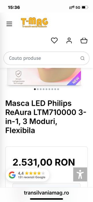 masca led Philips ReAura SIGILATA