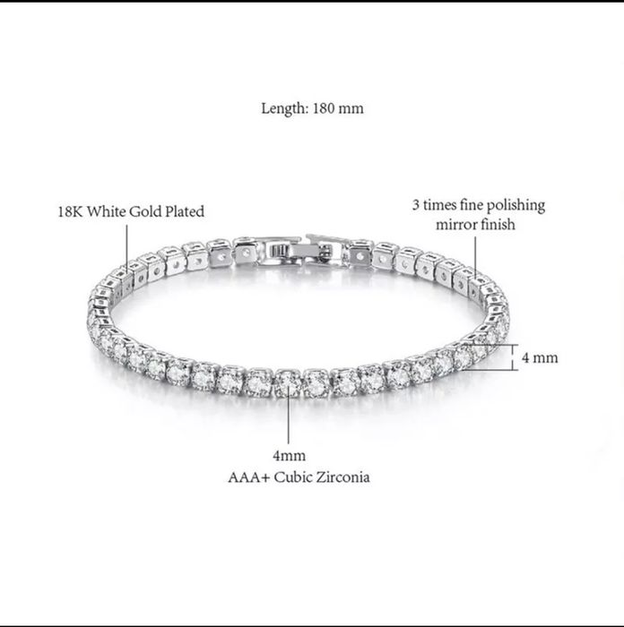 Сребърна гривна с кристали