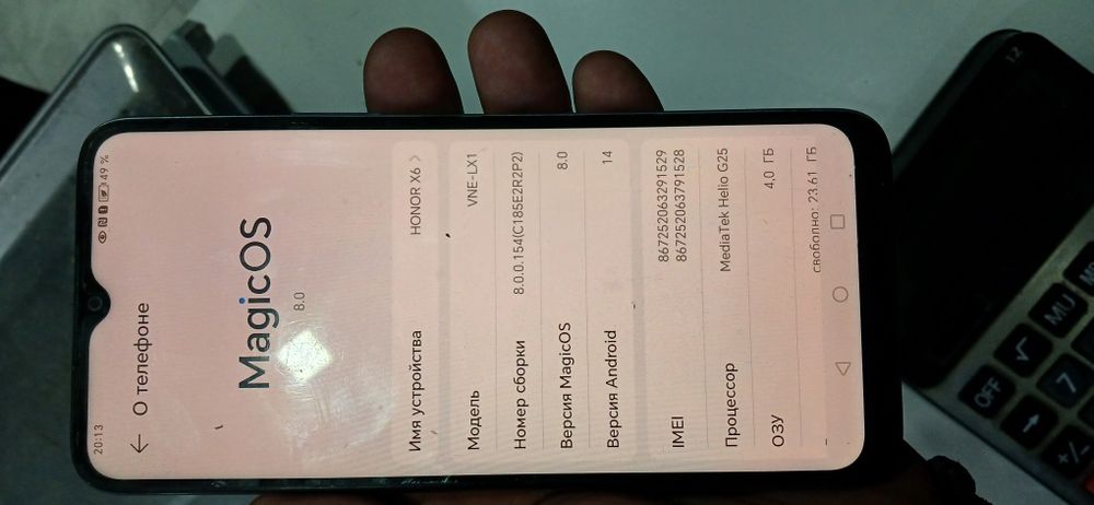 Honor X6  telefon toza registratsiyasi o'tmagan ozgina ishlatilgan