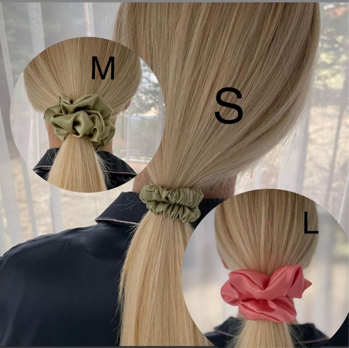 Скрънч, ластик за коса от естествена италианска  коприна