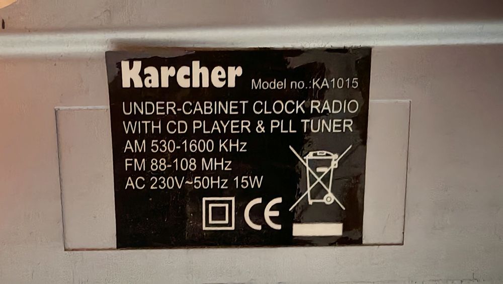 Radio cd cu lampă Karcher AM FM Stereo Radio CD player de bucatarie