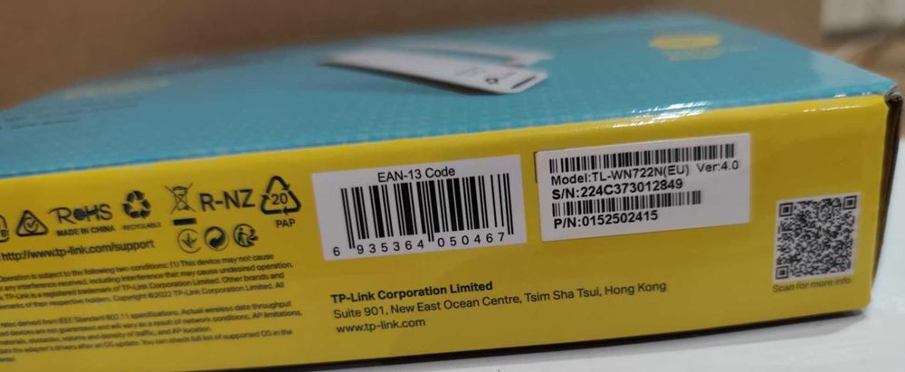 Wi-Fi адаптер TP-Link TL-WN722N (150Mbps)
