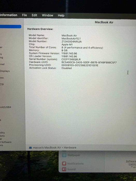 MacBook Air 13-inch M1 2020 Retina  Gri AGP Amanet Cod 3330