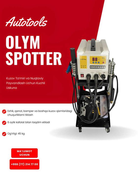 OLYM SPOTER Qalinligi ishlov beriladigan metall: 0,4 – 1,2 mm