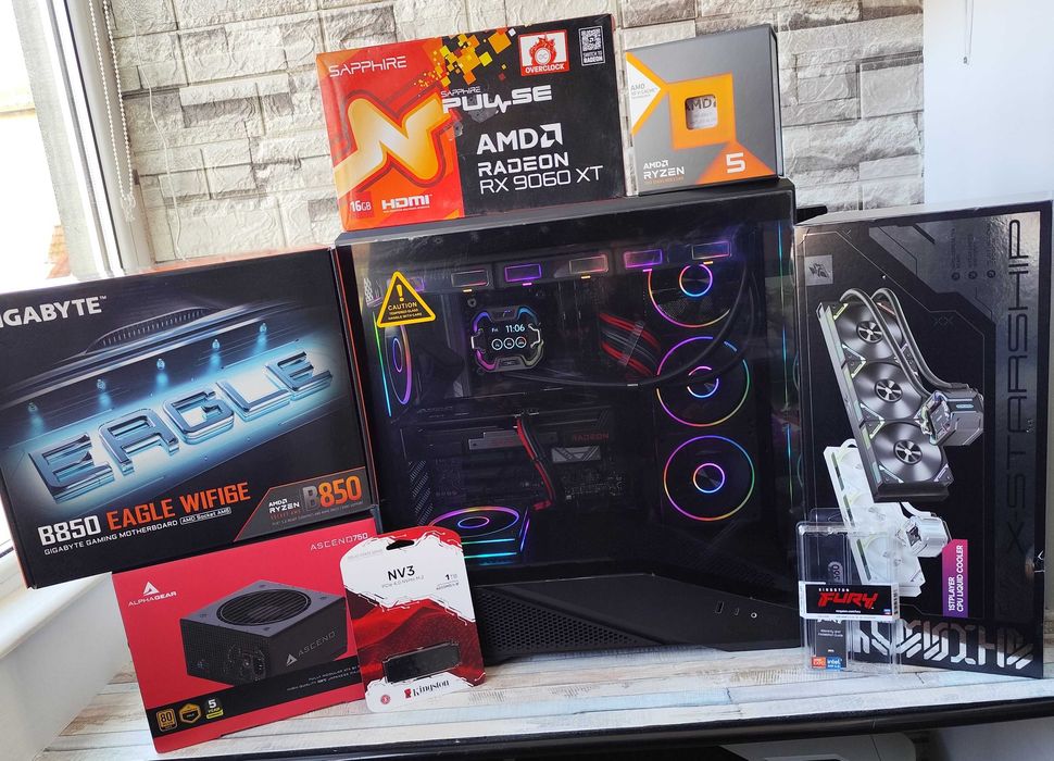 Calculator / PC Gaming AM5 – Ryzen 5 7500X3D + RX 9060 XT 16GB + 16GB DDR5 + Cadou