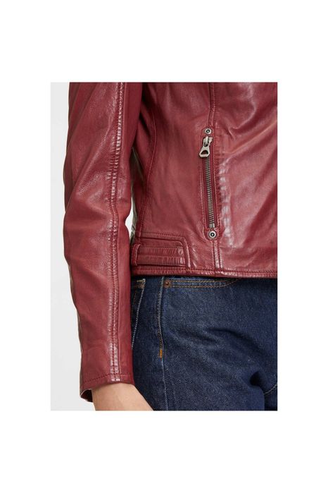 Geaca de Piele Dama Mauritius Rosu Inchis GWAlice