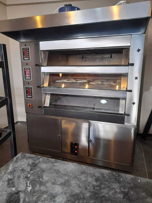 Триетажна електрическа подова фурна с 4 тави на етаж с втасвател и аспирация | НЕЖО - от производител