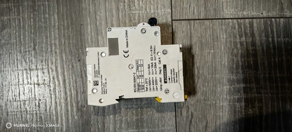 Siguranta automata (MCB) Schneider Electric DC C60H-DC 2P 20A