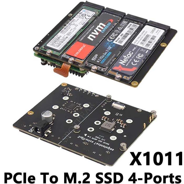 NAS Board Geekworm X1011 PCIe to NVMe за Raspberry Pi 5