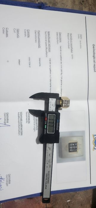 Inel ghiul Aur 14k cu 9 diamante taietura briliant certificat gemologi