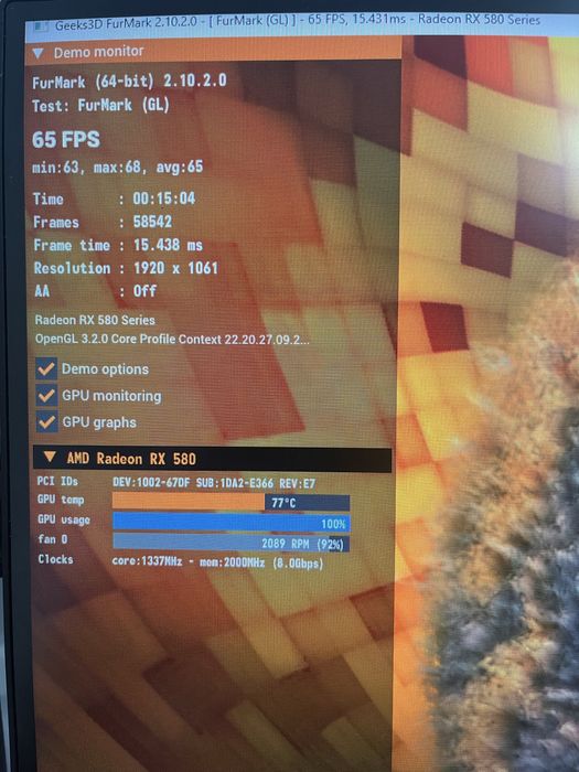 i5 7500 RX 580 8GB 16GB RAM WINDOWS 11 PRO Геймърски Компютър