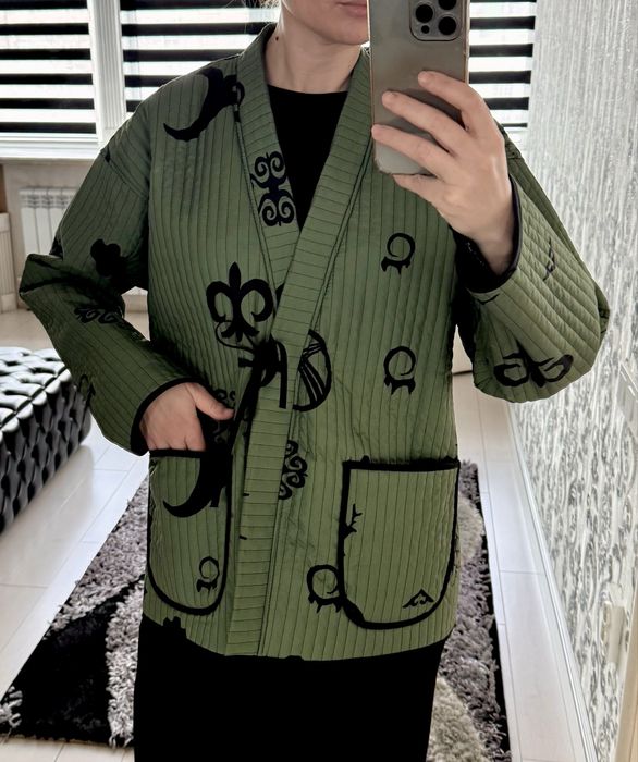 Чапан кимоно в зеленом цвете