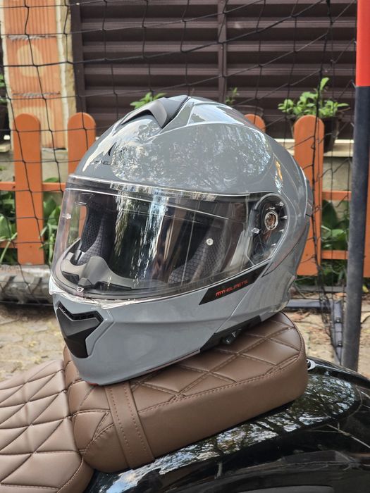 Casca modulabila MT Genesis SV A12 gri lucios Pinlock ready