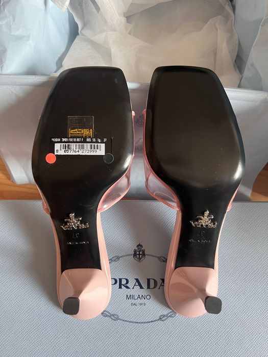 Sandale Prada mules leather plexiglass Alabastro