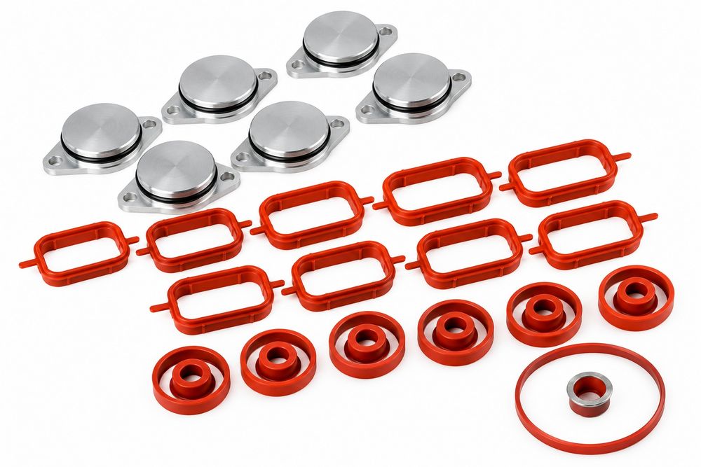 BMW 6 dopuri 32mm 33mm anulare clapete admisie M57 + set 20 garnituri
