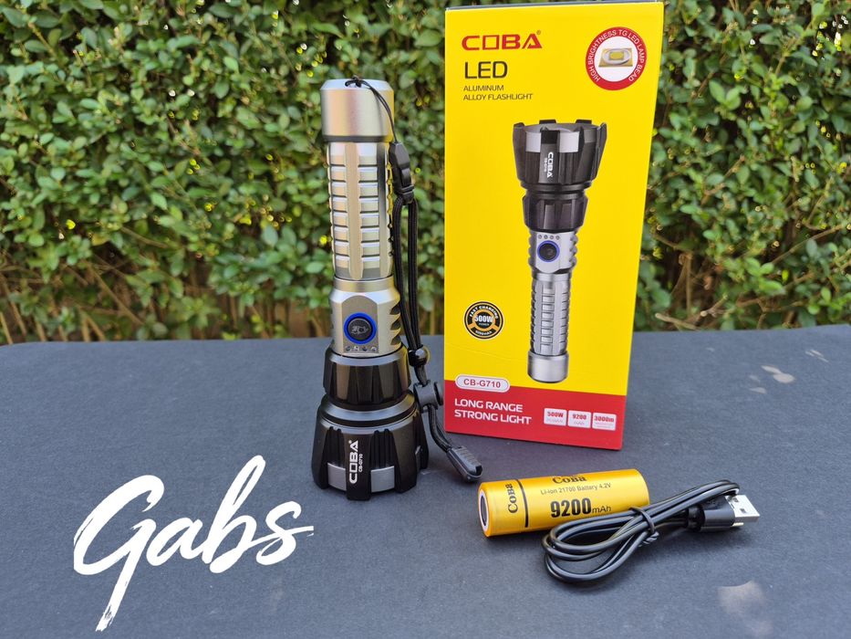 Супер мощен алуминиев  LED фенер COBA CB-G710,осветяване до 3000м