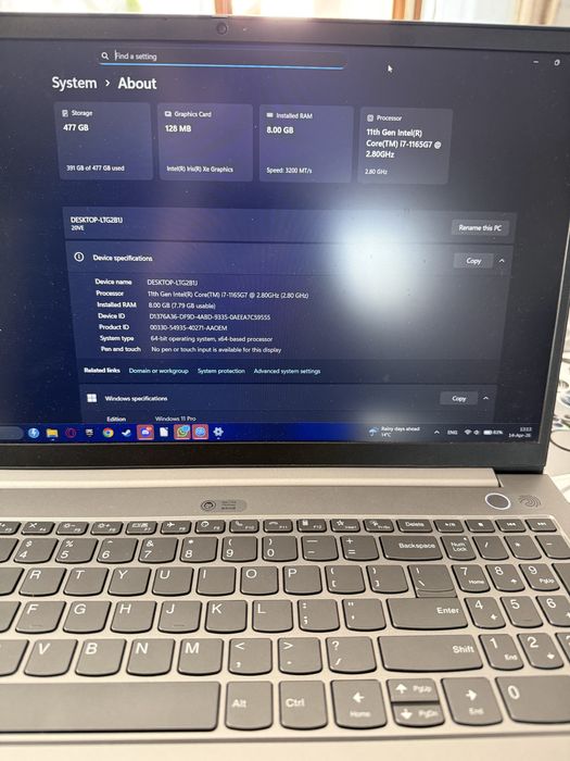 Vând Lenovo ThinkBook 15 G2 ITL i7 - stare foarte bună, întreținut