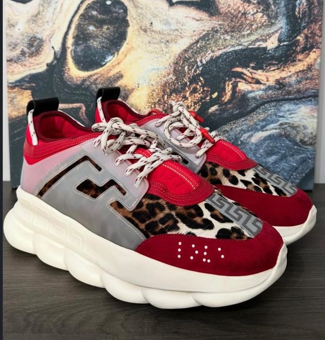 Adidasi versace chain reaction leopard animal print