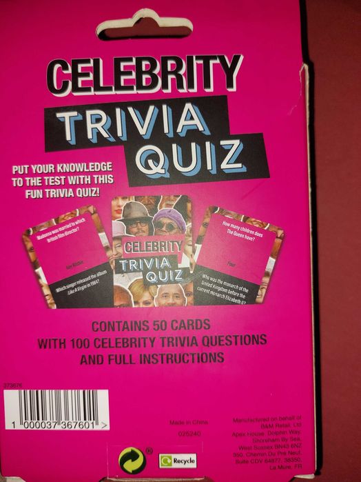 Joc trivia cu vedete celebrity in engleza