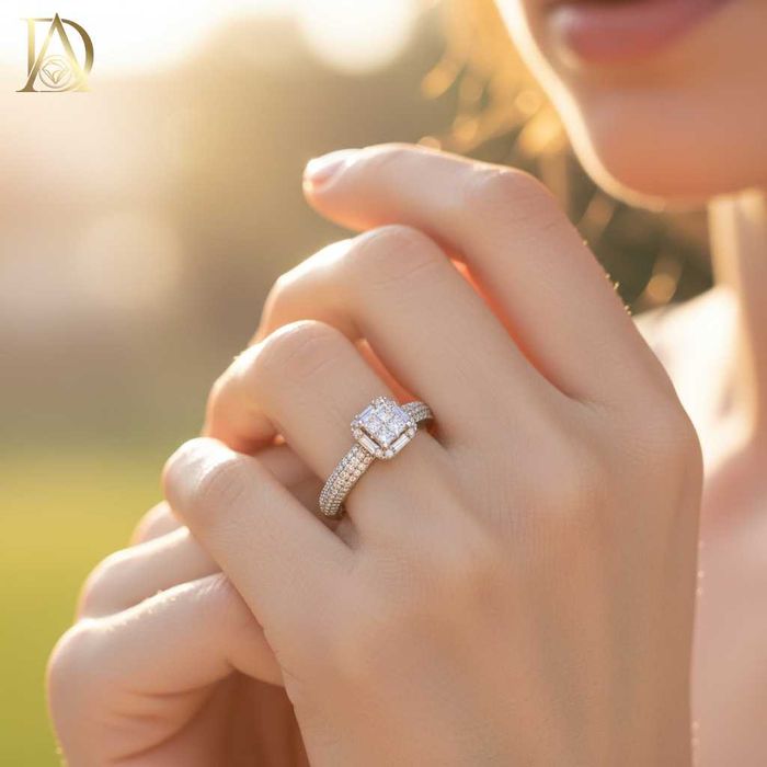 Нов Златен Пръстен с 0.83кт Естествени Диаманти