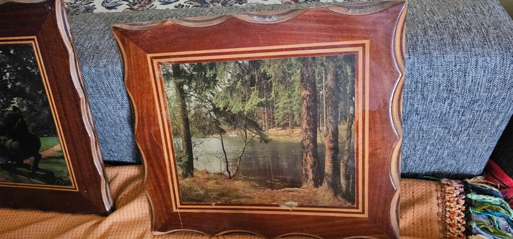 tablou vechi 2 buc   intarsii