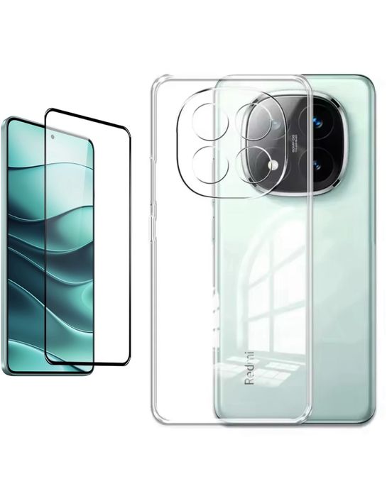 Set Husa + Folie Sticla Xiaomi Redmi Note 14C 14 Pro 14T Pro Note 14