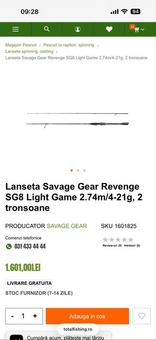 Combo medium light Savage Gear