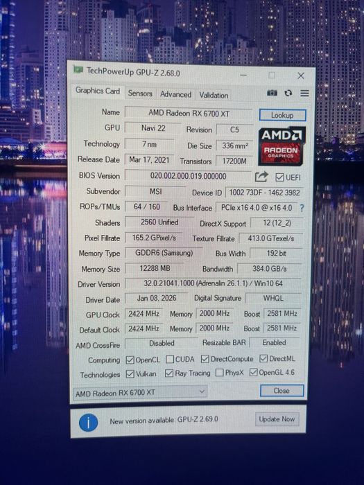 Placa Video MSI RX 6700 XT 12gb GDDR6 AMD Radeon