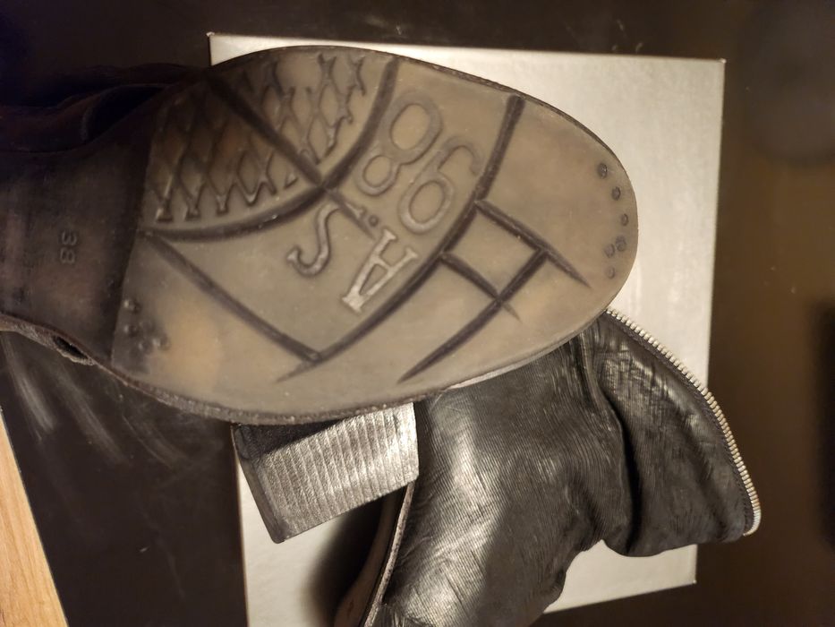 Черни боти от естествена кожа