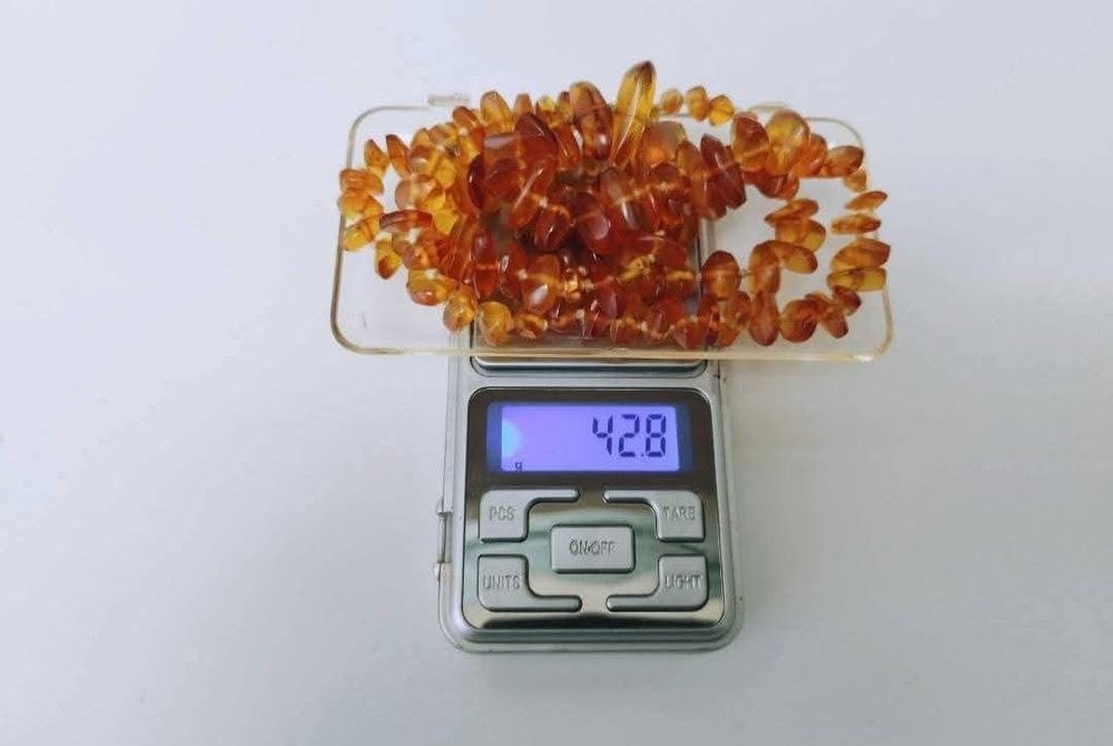 Colier din chihlimbar natural culoare coniac auriu