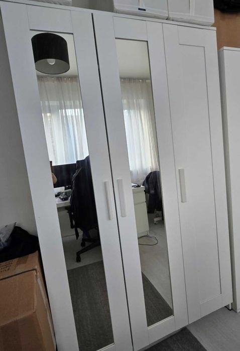 Dulap IKEA BRIMNES cu 3 uși, alb, 117x190 cm