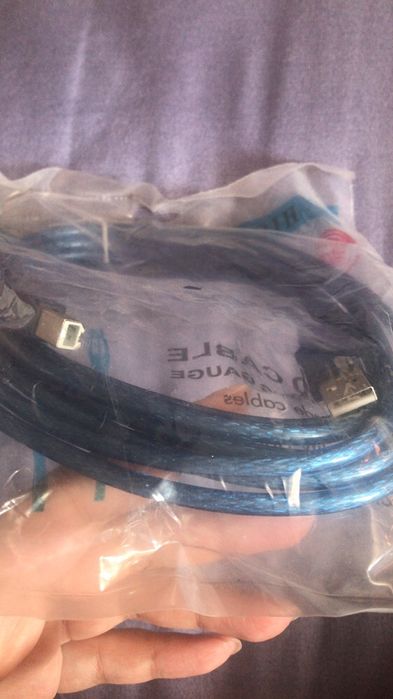 Кабель для принтера, HP, USB 2.0 A-B, 3м Синий. Новые!!!