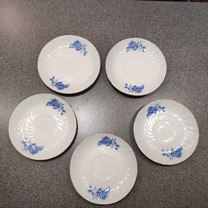 Чинийки, стар български порцелан, 5 броя