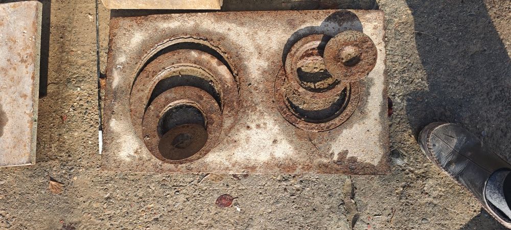 Чугунная плита для печи / Настил с кольцами (2 конфорки)