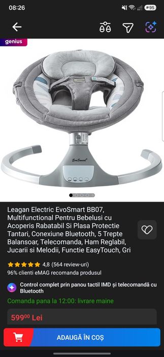 Leagăn electric Evosmart!
