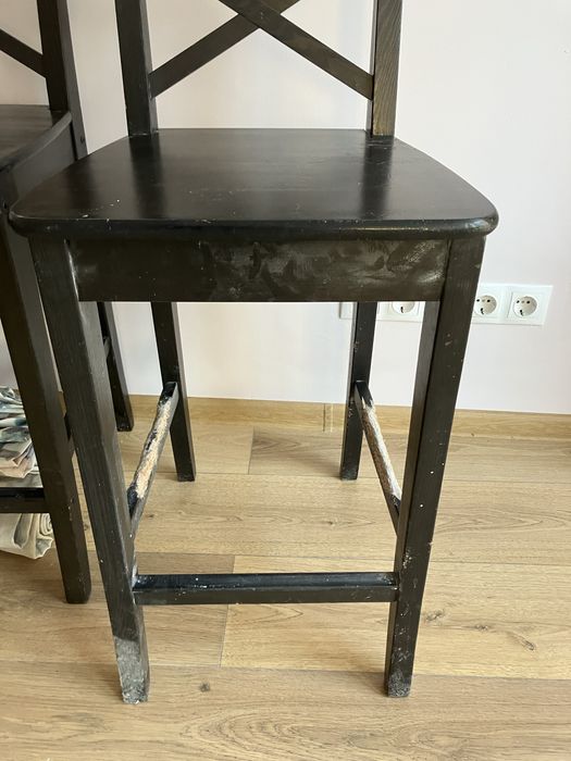 Set 4 scaune IKEA negru din Lemn
