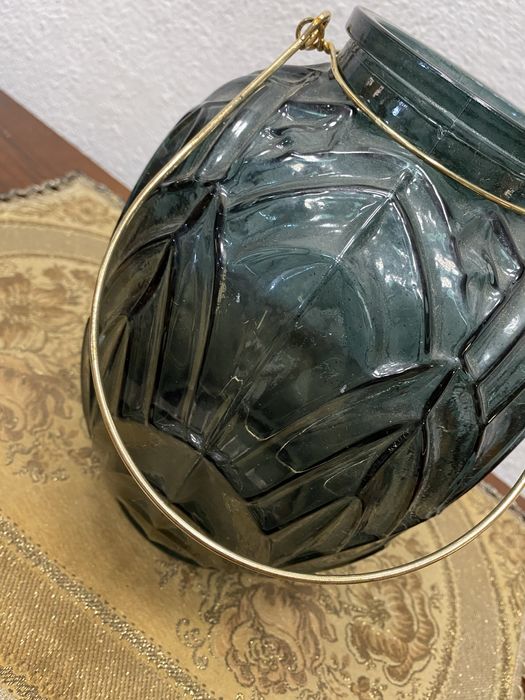 Италианска ваза от разтопено цветно стъкло