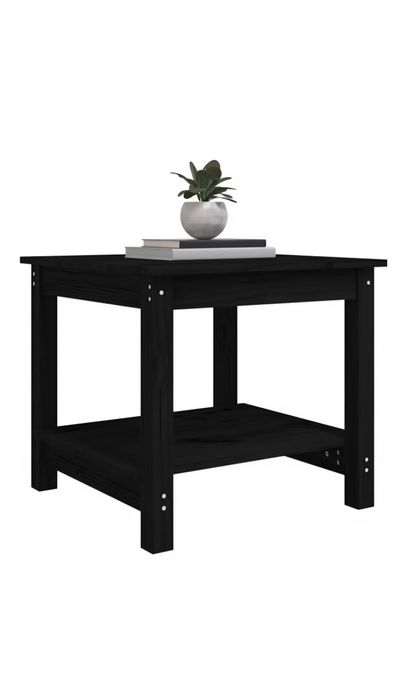 Măsuță de cafea Vida XL, negru 50x50x45 cm, lemn masiv 4,8 kgpin,