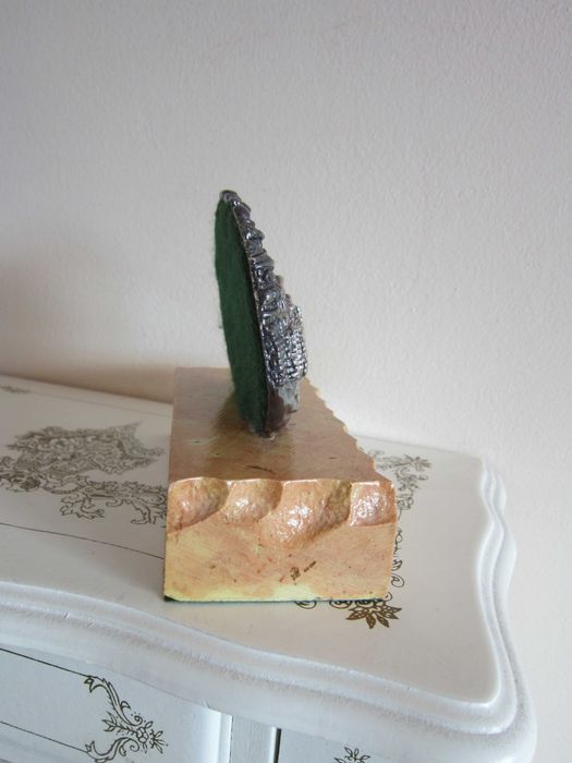 cadou rar Ierusalim Sfanta Cetate placat argint made in Israel 1970