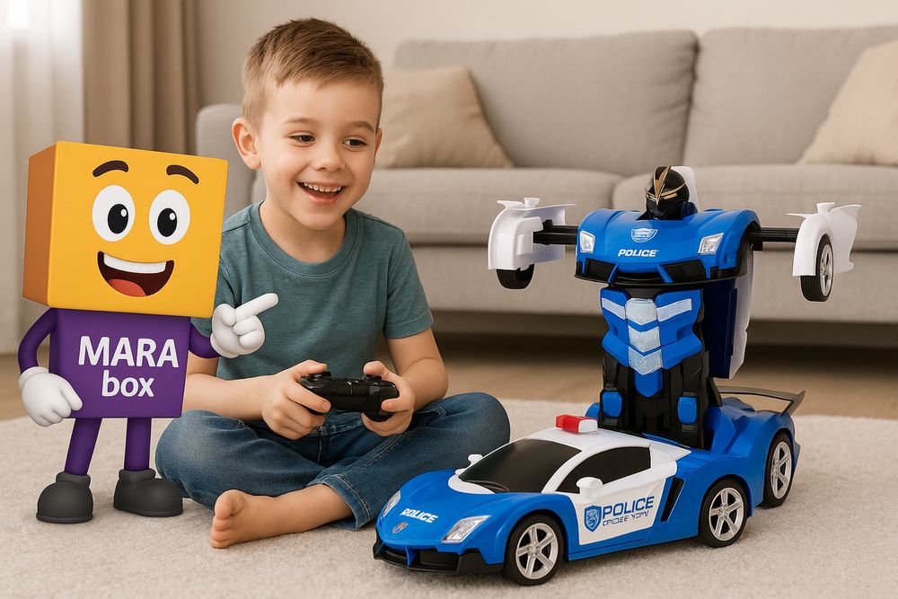 Masinuta transformabila in robot si camion transformabil, pachet promo