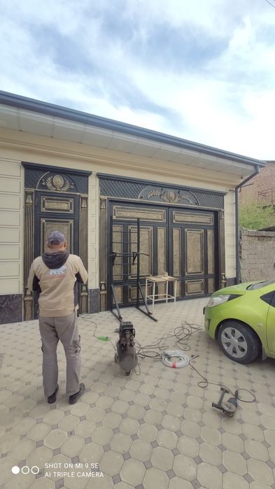 Покраска ворота решетки навес Darvoza Akva rom  boyash xizmati