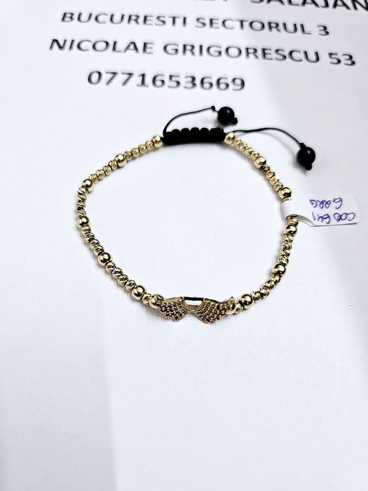 Vand bratara cu bilute din aur 14 k cod 641