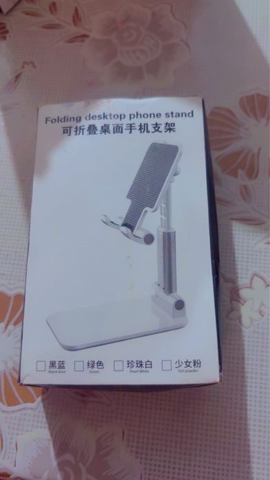 Suport pliabil de birou pentru telefon – Pearl White